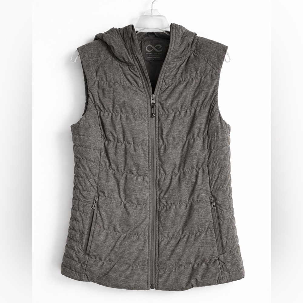BE by Blanc Noir Quilted Puffer Vest Goose Down Hooded Lightweight Size L